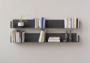 Bücherregale Grau "U" - Satz von 4 - 60 cm - Stahl Graue Regale - 1