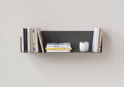 Wall Bookshelf Grey 60 x 15 cm Grey shelves - 1