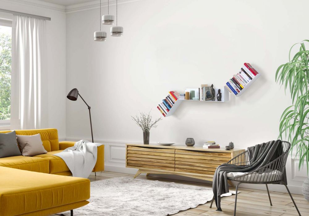 Design bookshelf - White Bookcase metal - Asymmetrical Bookshelves - 7 Design bookshelf - White Bookcase metal - Asymmetrical Bookshelves - 7