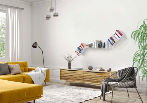 Design bookshelf - White Bookcase metal - Asymmetrical Bookshelves - 7