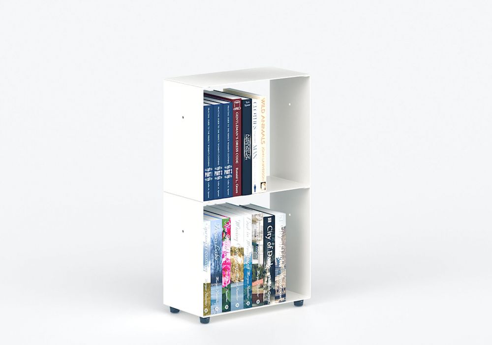 Estanterias librerias 30 cm - metal blanco - 2 niveles