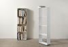 Witte design boekenkast 30 cm - metaal - 4 niveaus Boekenkast - 4
