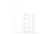 Narrow Bookcase 30 cm - white metal - 4 levels Bookcases - 3