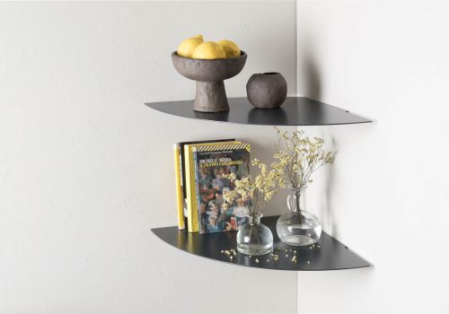 Grey corner shelf 36 cm - Set of 2 Grey shelves - 1