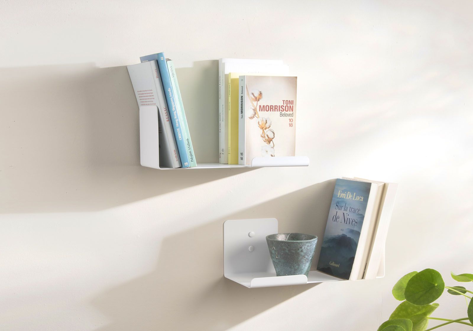 Buy Bookholder Bookshelves 30 x 15 cm White Set of 2