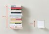Bookshelf -  Small invisible bookshelf 12 x 12 cm - Grey - Set of 2 Small shelf - 9