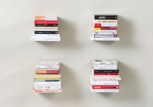 Kleine onzichtbare boekenplank 12 x 12 cm - Wit - Set van 4 Kleine Wandplanken - 13