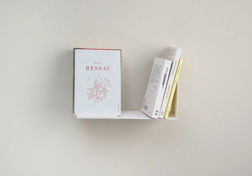 Étagère Livres - Support pour livre - 30 x 15 cm - Blanc - Droite Petite étagère - 1