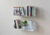 Mensole per libri 45 x 15 cm - Set di 2 - Bianco - Acciaio Mensole per libri - 16
