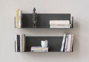 Wall Bookshelves Gray 45 x 15 cm - Set of 2 Grey shelves - 1