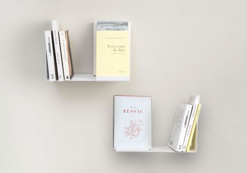 Étagère Livres - Support pour livre 30 x 15 cm - Blanc - Lot de 2 Petite étagère - 4