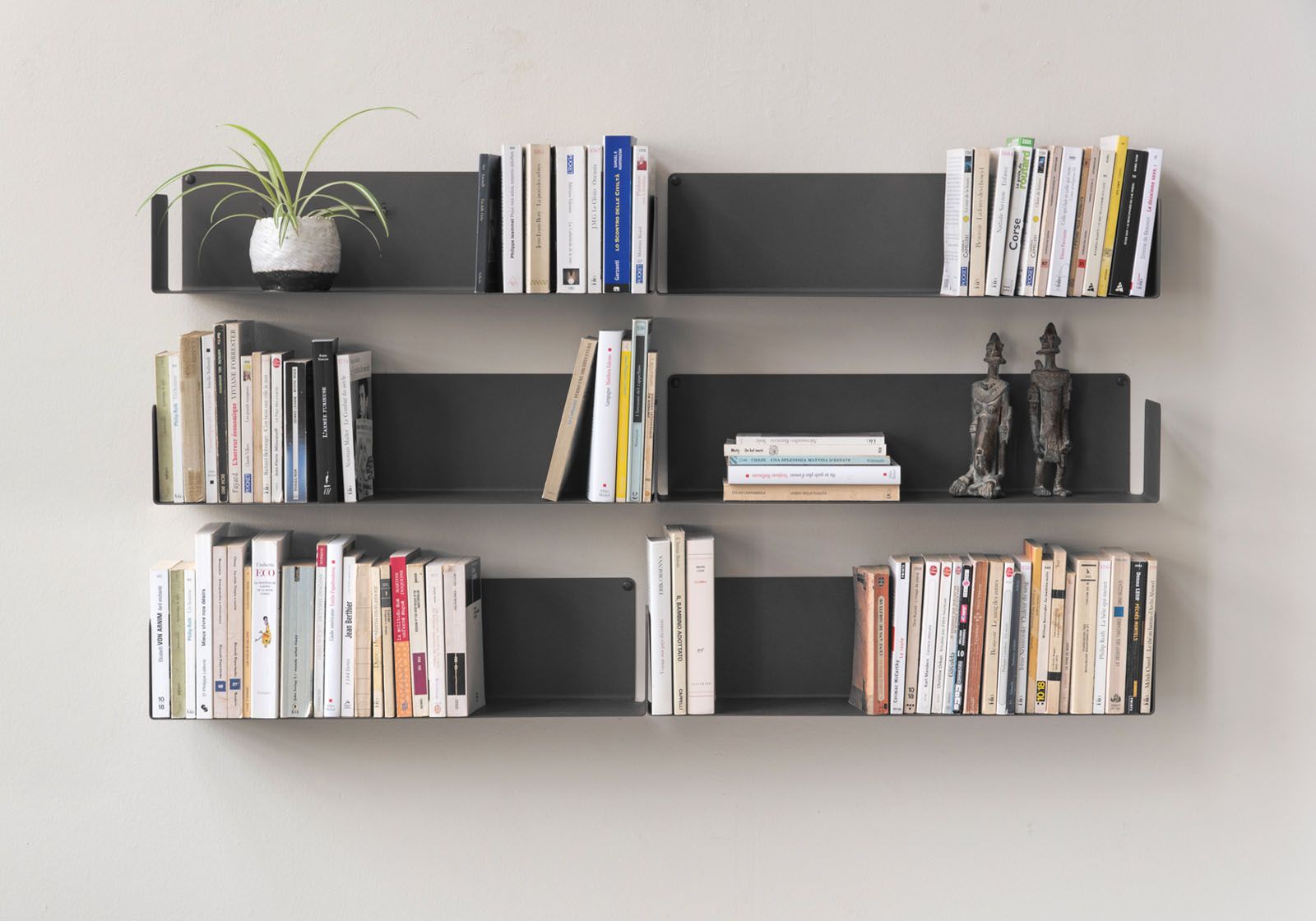 Buy Wall Bookshelf Gray 45 x 15 cm Set of 6