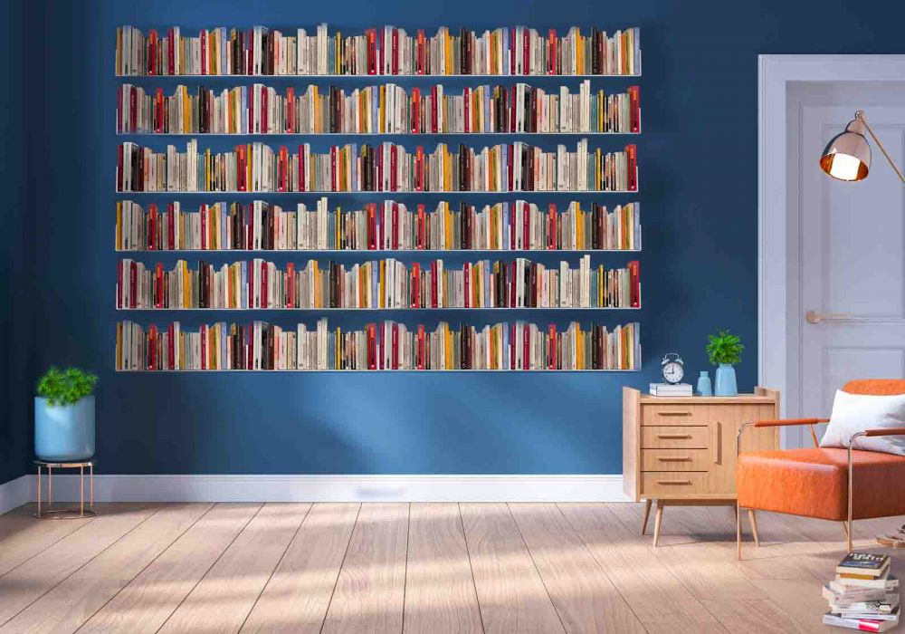 Bookscase - Floating Bookshelves 23,62 inches - Set of 24 - White Design Wall Shelves - 2 Bookscase - Floating Bookshelves 23,62 inches - Set of 24 - White Design Wall Shelves - 2