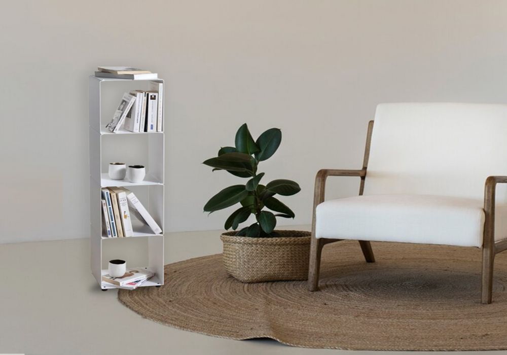 Buy Cube shelf - Steel column storage - 4 shelves