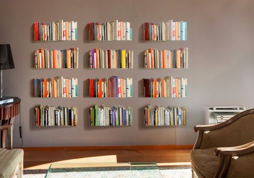 Bookcase - Wall bookshelves 45 cm - Set of 12 - White Design Wall Shelves - 1