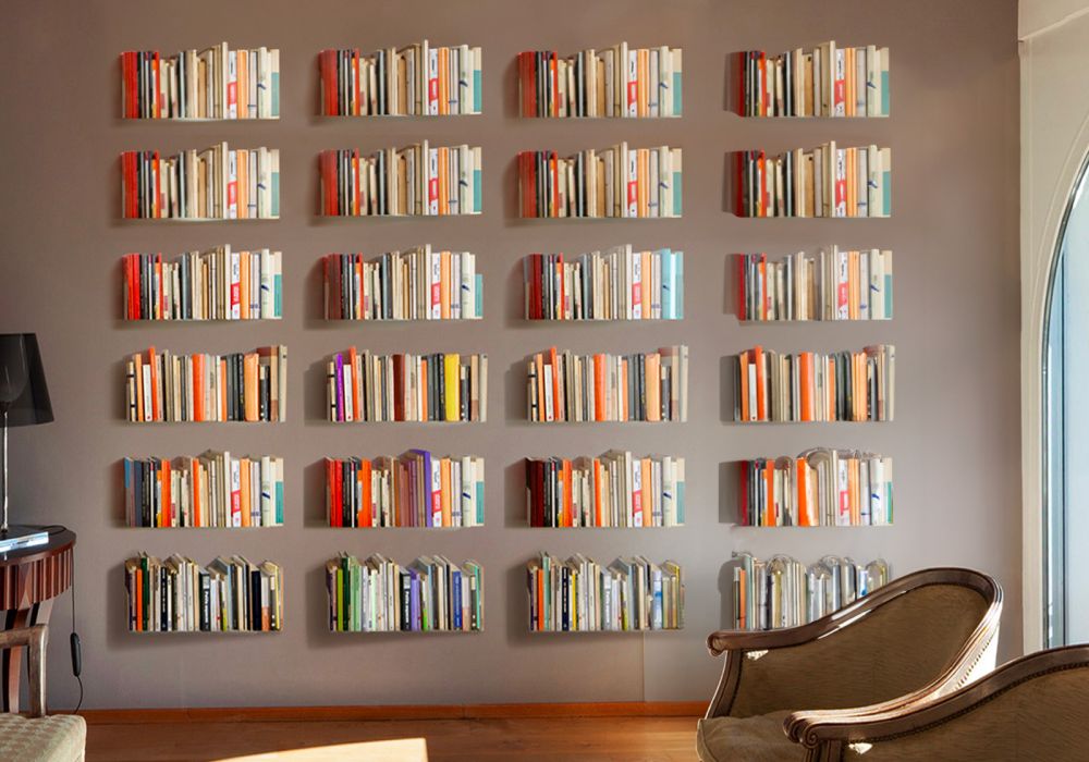 Étagère livre - Bibliothèque Murale 45 x 15 cm - Lot de 24 - Blanc Étagères design murales - 1 Étagère livre - Bibliothèque Murale 45 x 15 cm - Lot de 24 - Blanc Étagères design murales - 1