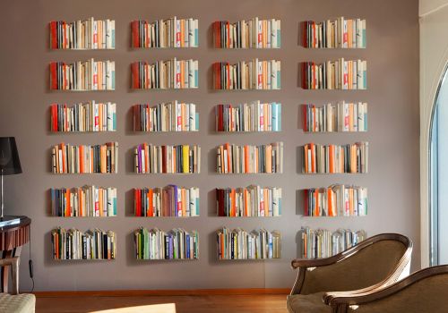 Bookcase - Wall shelves 45 cm - Set of 24 - White Design Wall Shelves - 1