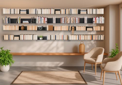 Bookcase Gray - 45 cm - Set of 24 Grey shelves - 1