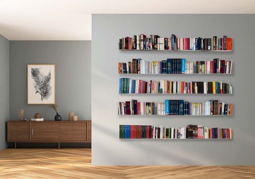 Étagère livre - Bibliothèque Murale 60 x 15 cm - Lot de 18 - Blanc Étagère livre - 1