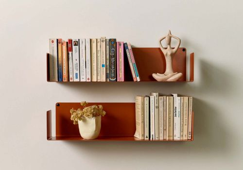 Boekenplanken 60 x 15 cm - Koper Terracotta - Set van 2 - Staal Boekenplank - 1