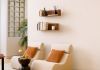Wall bookshelves - 23.6 x 5.9 in - rust color - Set of 2 Bookshelves - 8