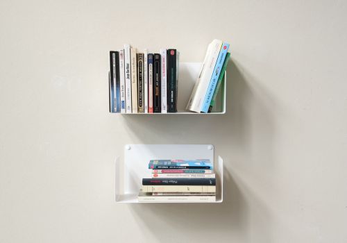 Mensole per libri 30 x 15 cm - Set di 2 - Bianco - Acciaio Mensole per libri - 1