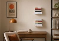 Small white shelf - invisible - 12 x 12 cm - Set of 2 White floating shelf - 2