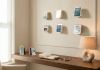 Small invisible bookshelf 12 x 12 cm - White - Set of 4 White floating shelf - 7