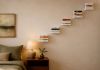 Small invisible bookshelf 12 x 12 cm - White - Set of 4 White floating shelf - 7