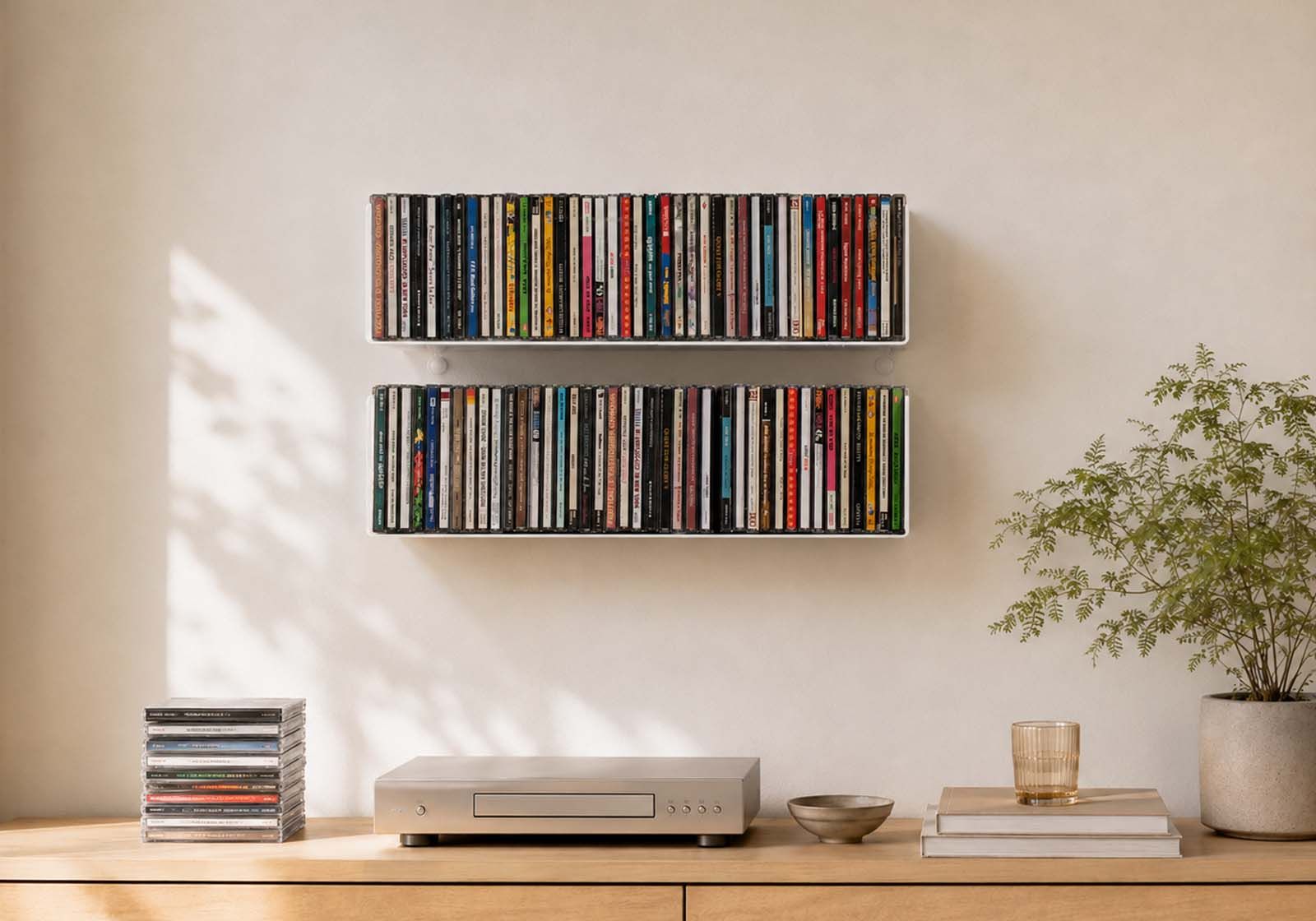CD storage 23,62 inches long - Set of 2 CD Shelving - 1