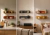 Estantes para libros de acero 60 x 15 cm - Negro industrial - Juego de 2 Estanterías de pared de colores - 9