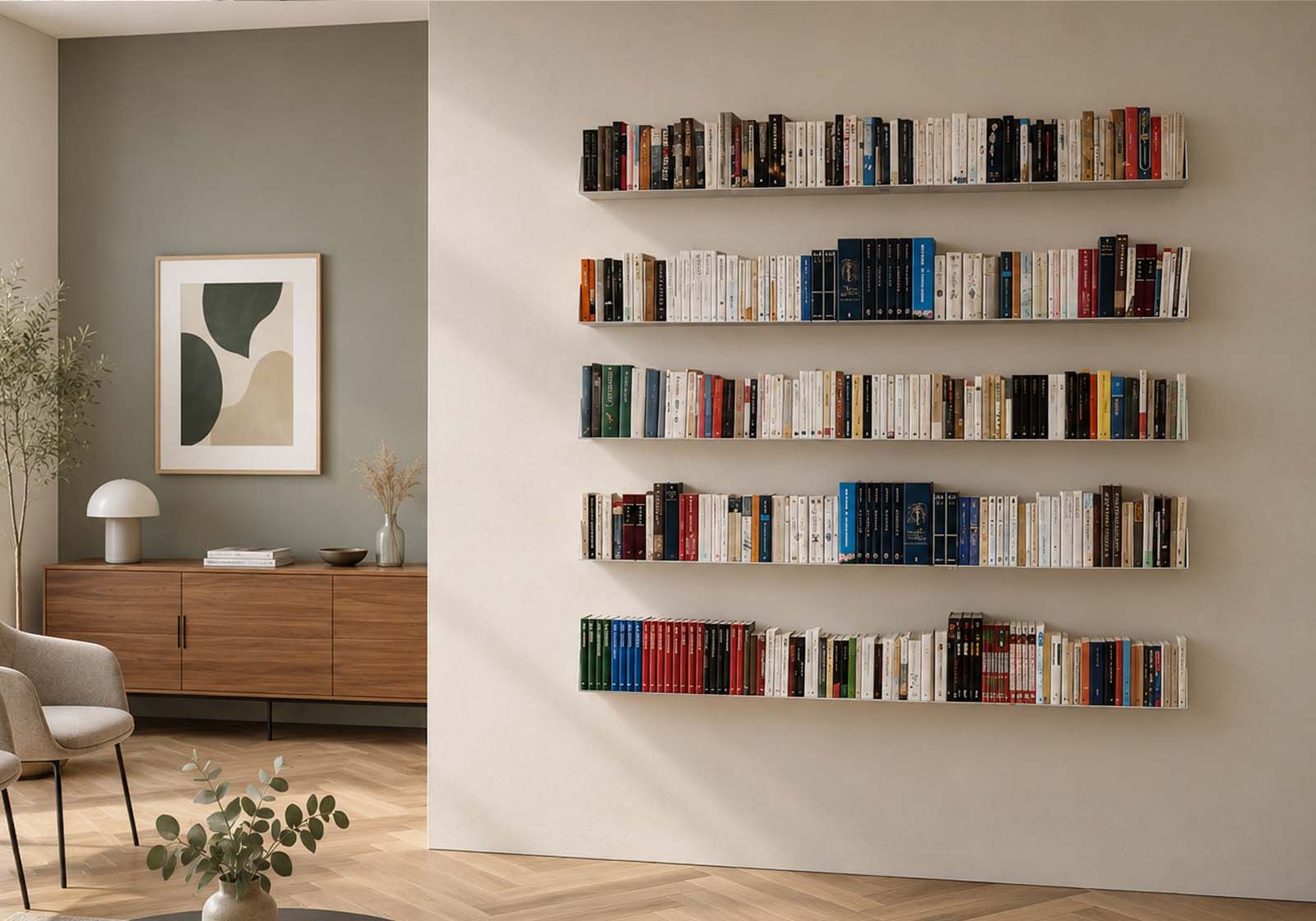 Bookscase - Floating Bookshelves 23,62 inches - Set of 18 - White Wall bookcase - 1