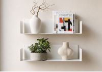 Mensola modulare in acciaio - 60 x 15 cm - colore bianco - Set di 2 Mensole modulari - 10