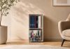 Small Bookcase 30 cm - white metal - 2 levels Bookcases - 1