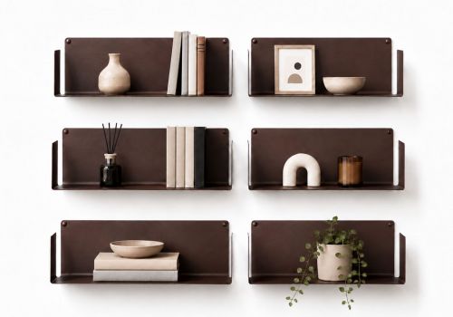 Roestkleurig Wandplank voor boeken - 45 x 15 cm  Set van 6 Boekenplank - 1