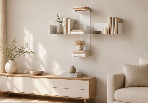 Mensola per libri  "TUS" - 60x105 cm - Acciaio Libreria a parete - 1