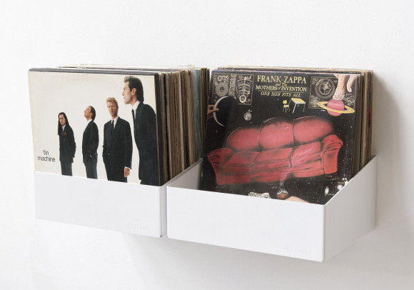 Étagère de rangement vinyles - Lot de 2 - Blanc
