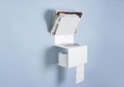 Portarrollos papel higienico - Acero - Blanco - 37,5x15x22cm