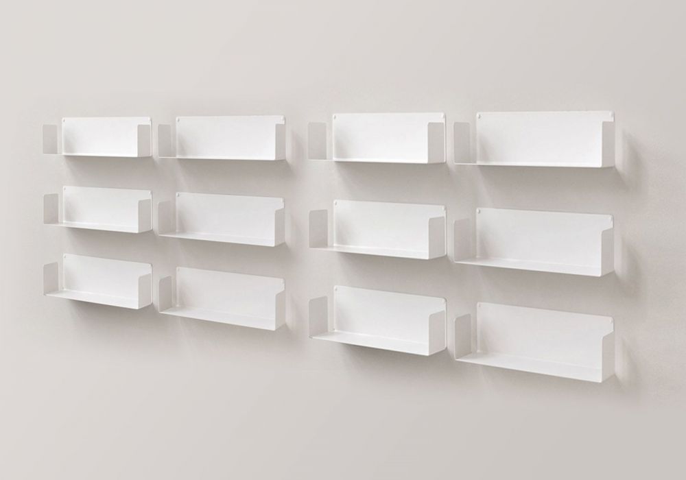 Estante para libros Giacinto, Biblioteca con 3 estantes ajustables, Estante  para libros, Unidad de pared con estantes, 60x30h130 cm, Blanco