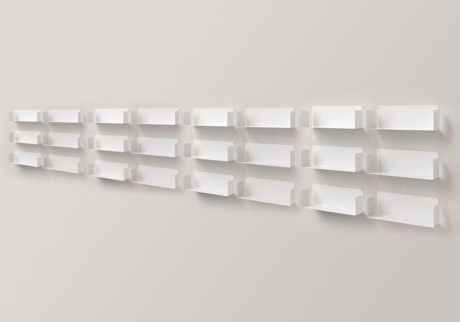 Mensola per libri - Libreria 60 x 15 cm - Set di 24 - Blanco in metallo
