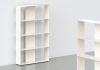 Meuble Bibliothèque - métal blanc L60 H100 P15 cm - 4 niveaux 