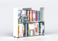 Librerias muebles 60 cm - metal blanco - 2 niveles