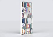 Tall bookcase white W60 H150 D15 cm - 6 shelves 