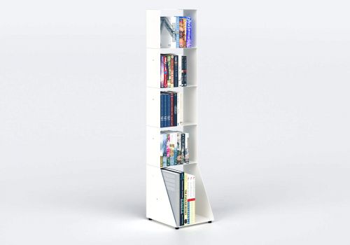 Bücherregal weiß 5 ablagen B30 H135 T15 cm