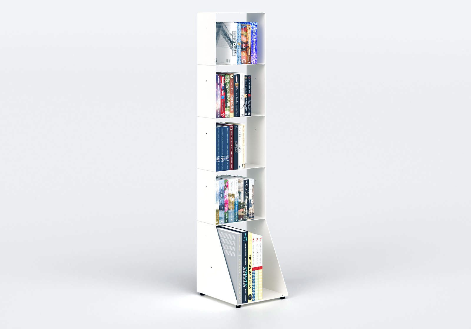 Librerias muebles 30 cm - metal blanco - 5 niveles