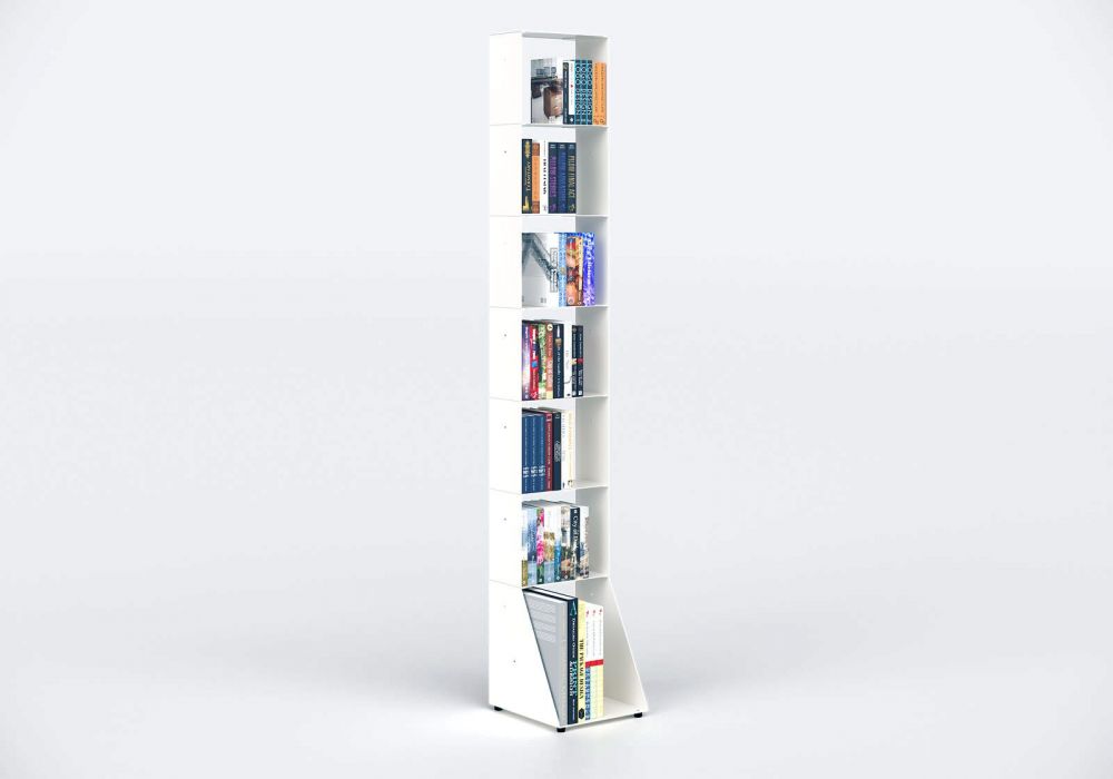 Librerias muebles 30 cm - metal blanco - 7 niveles
