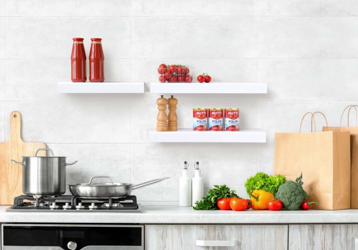 Wall Shelf white metal 60 cm