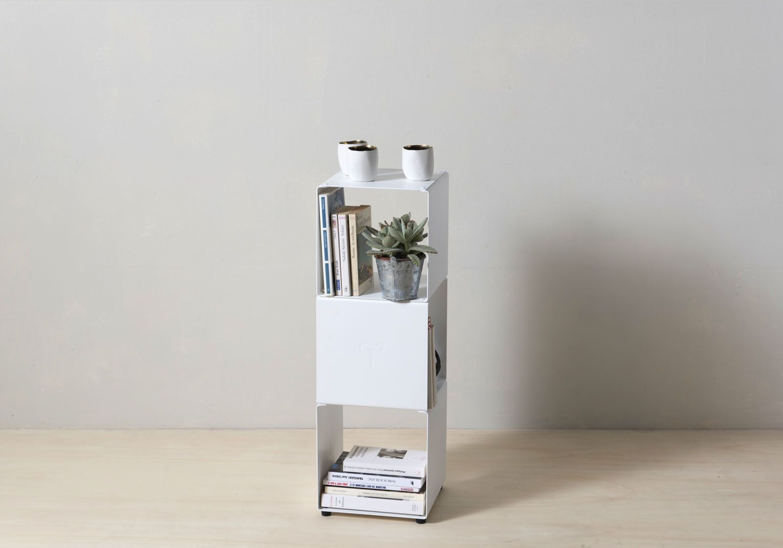 Cube shelf - Steel column storage - 2 shelves