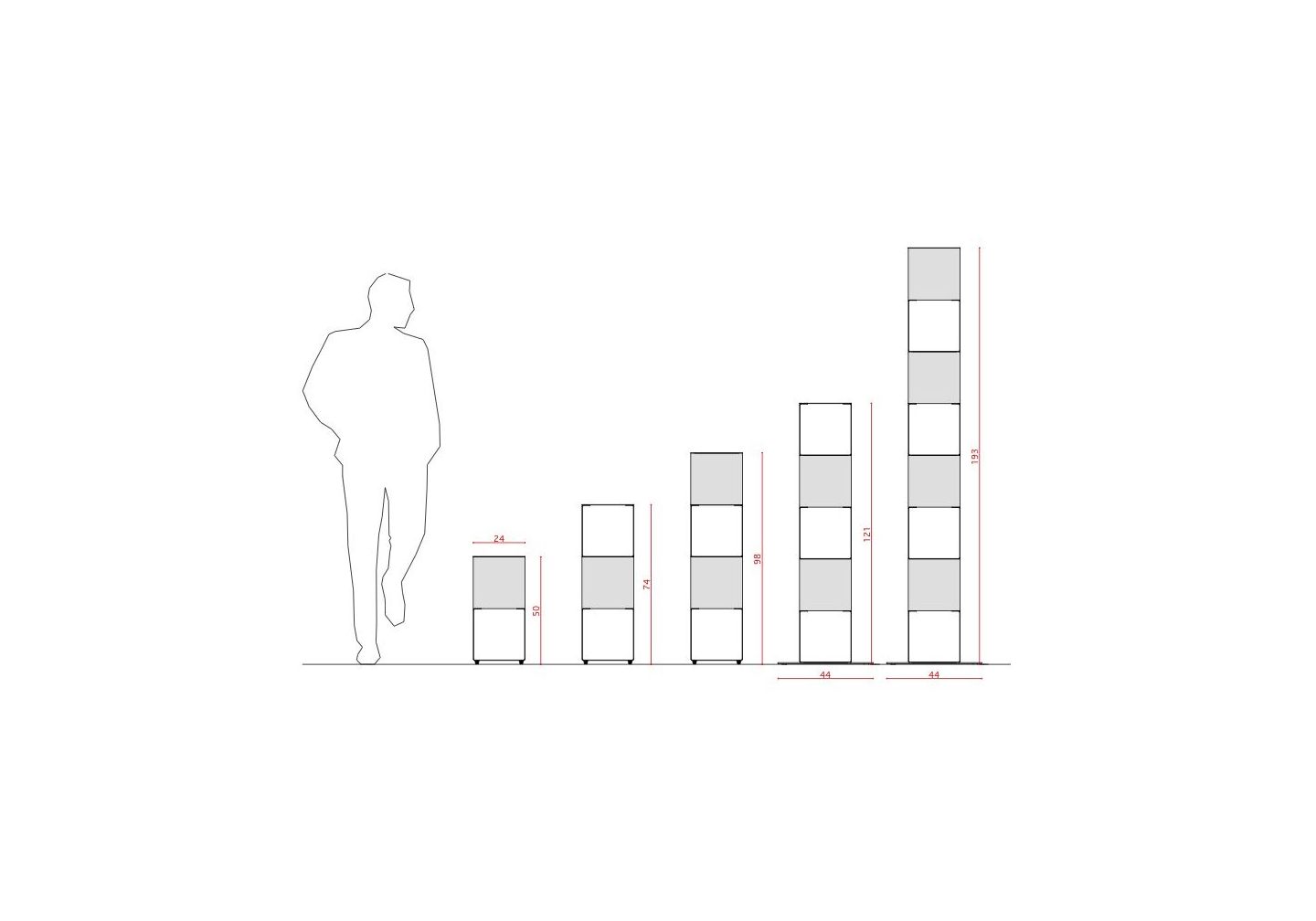 Verkauf Stahl Würfelregal – 5 ablagen