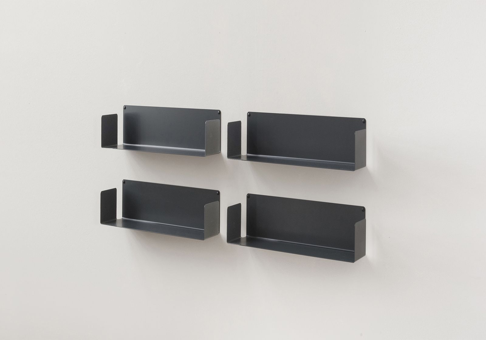 Grey 60 x 15 x 15 cm Cds Steel For Books Dvds TEEbooks Floating Shelves Set of 4 shelves 